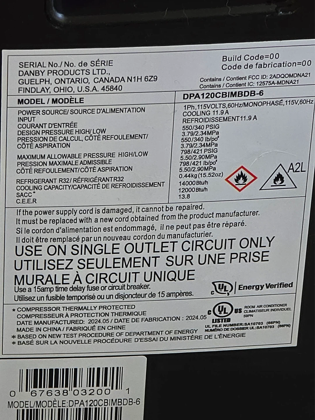Danby DPA120CBIMBDB-6 Portable Air Conditioner - photo 3