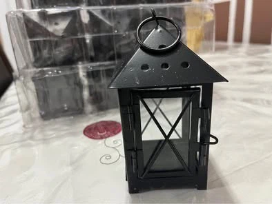 Set of 24 Mini Glass Black Metal Lanterns for Table Display - photo 2