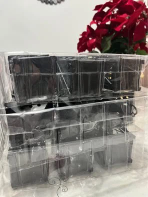 Set of 24 Mini Glass Black Metal Lanterns for Table Display - photo 3