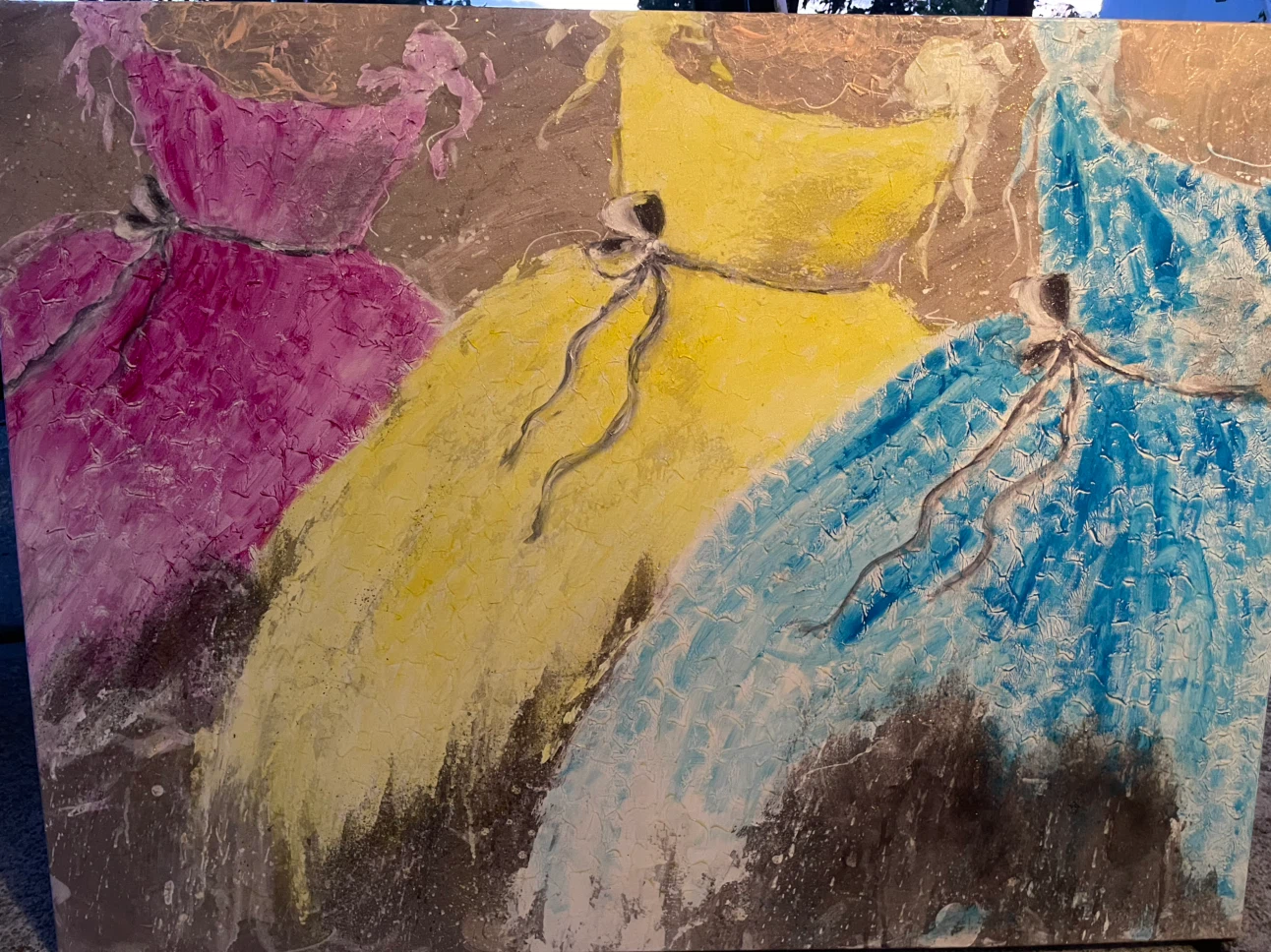 Wall Art Canvas Painting - Abstract Dancers  4ftx3ft