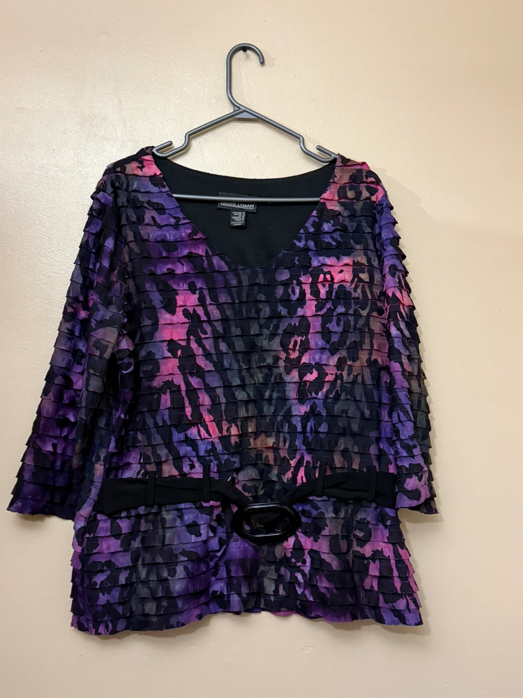 Animal Print V-Neck Blouse size 14