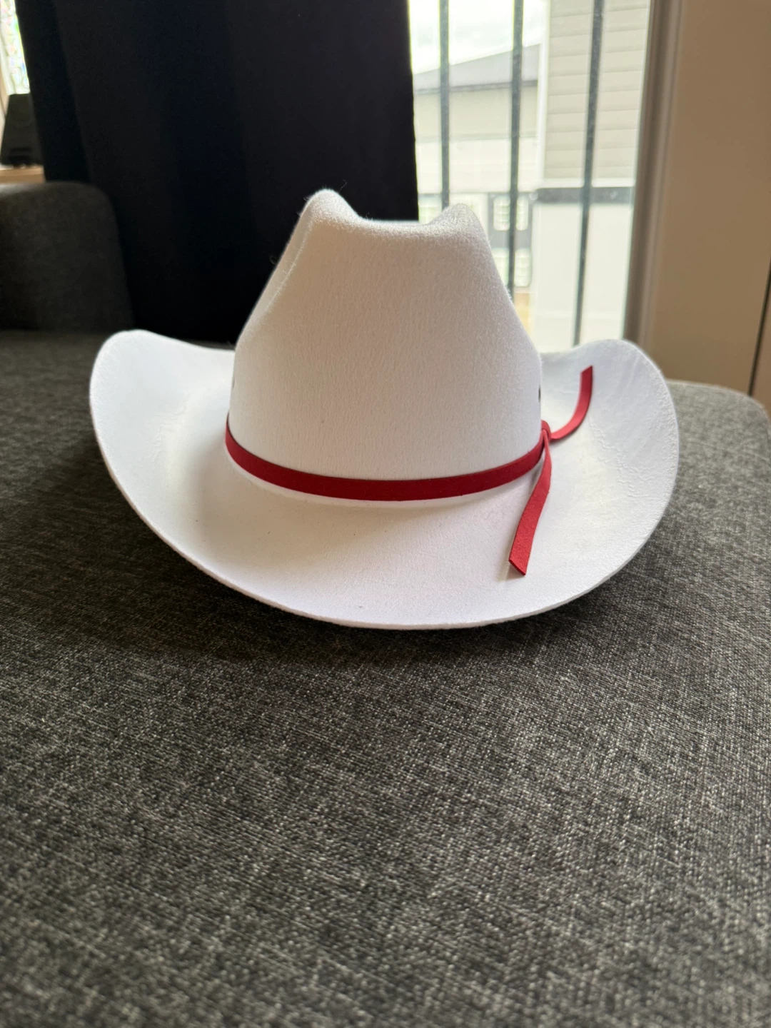 White Cowboy Hat with Red Ribbon & Bud Light Straw Hat - photo 3