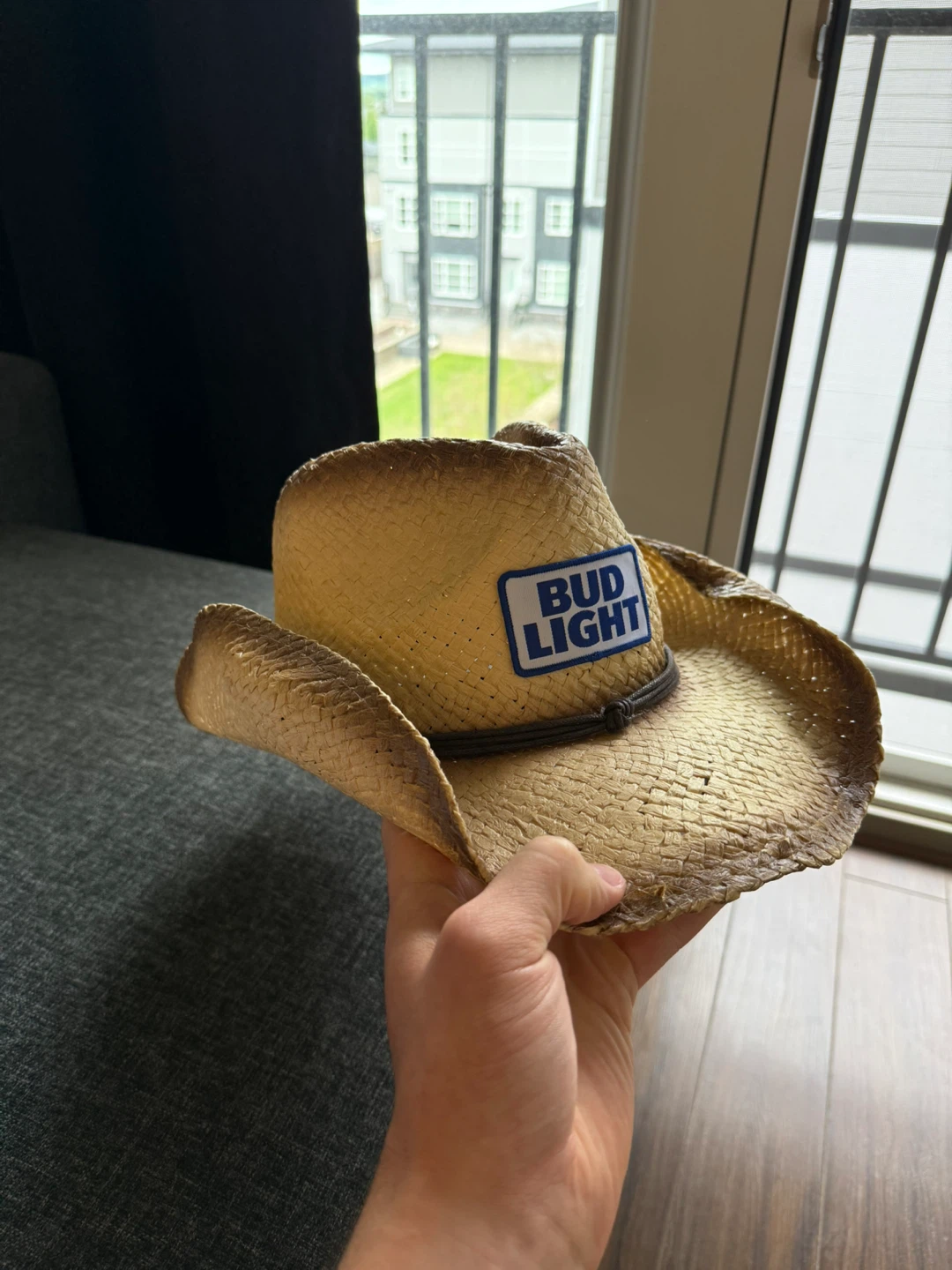 White Cowboy Hat with Red Ribbon & Bud Light Straw Hat - photo 5