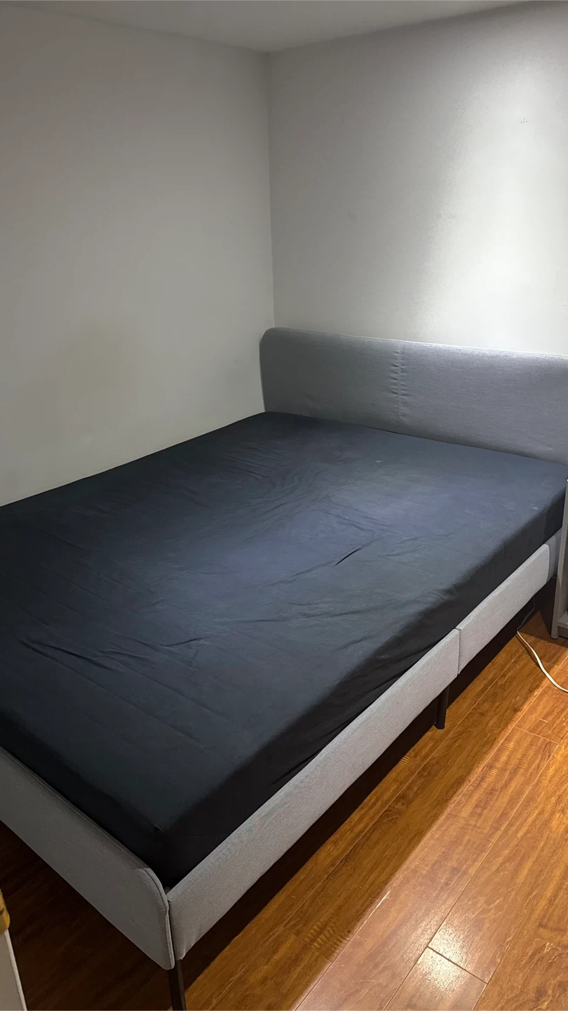 Grey Upholstered Bed Frame