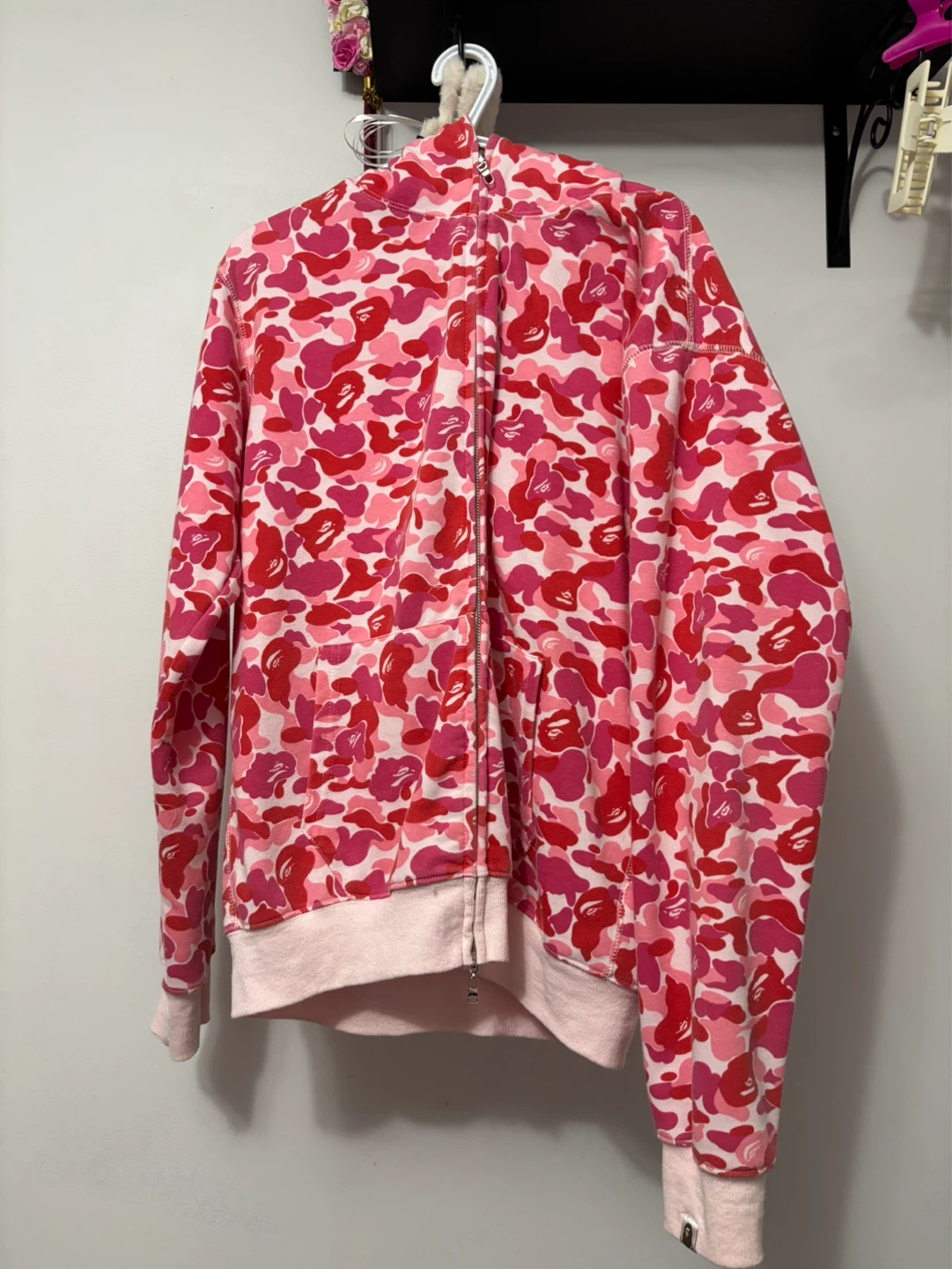 Bape Full Zip Hoodie Pink Camo
