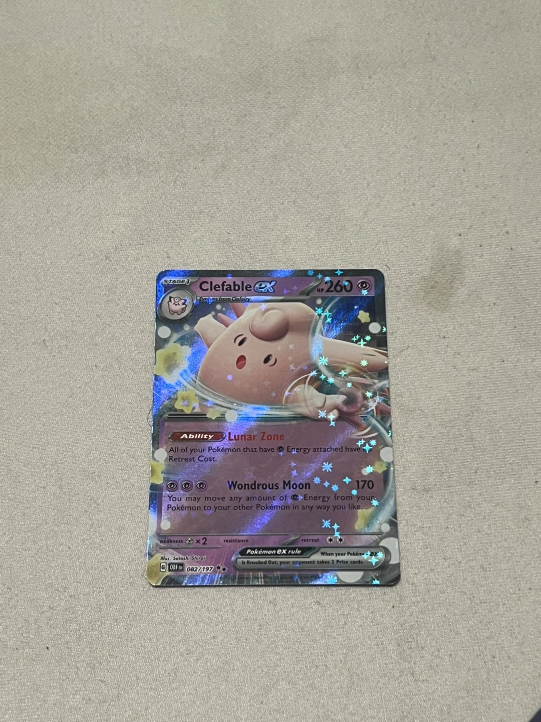 Pokemon Clefable EX Trading Card 082/197