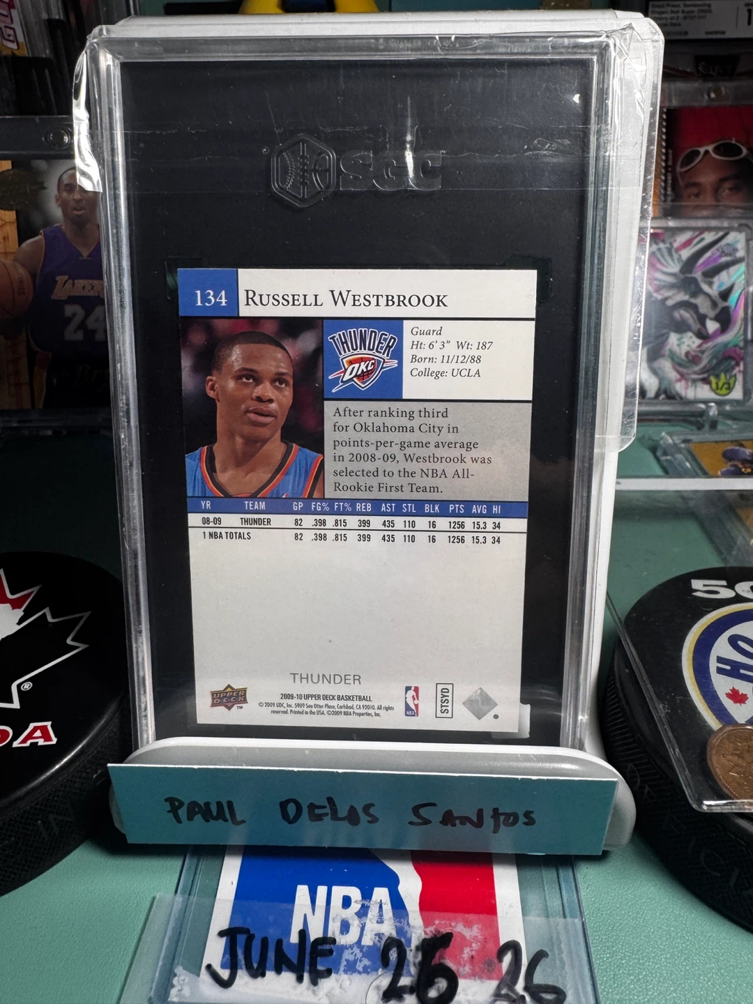 2009-10 Upper Deck Russell Westbrook #134 SGC 9 Mint Card - photo 2