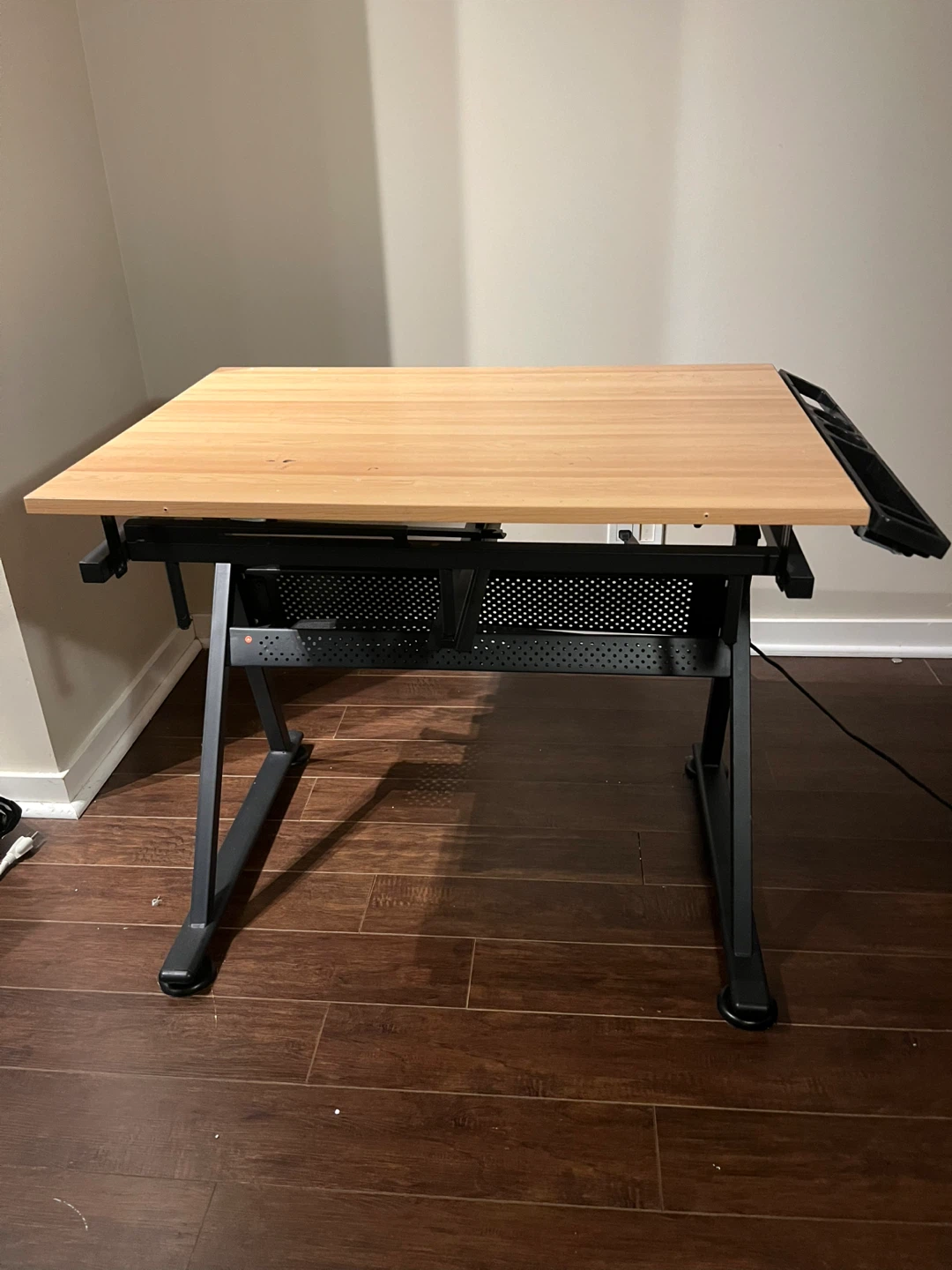 Adjustable Drafting Table - Wood Top with Storage