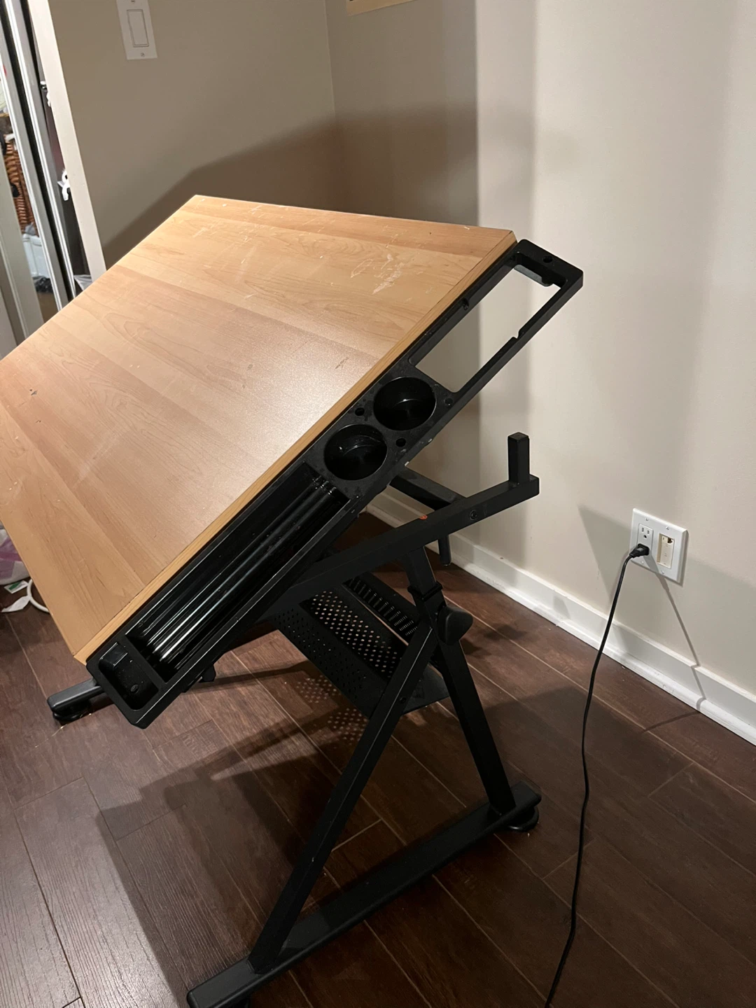 Adjustable Drafting Table - Wood Top with Storage - photo 3