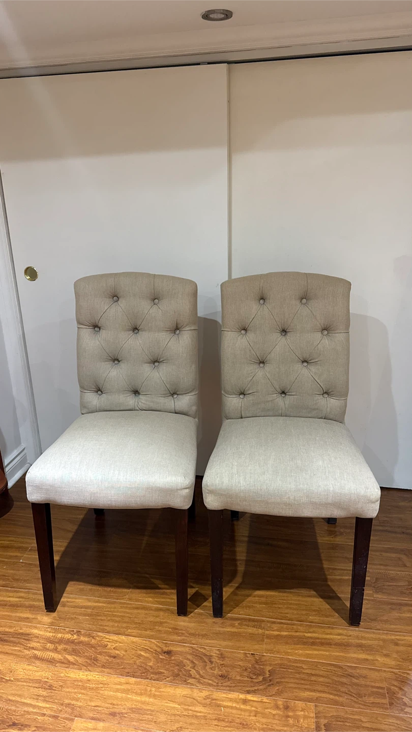 Tufted Upholstered Dining Chairs - Set of 2
