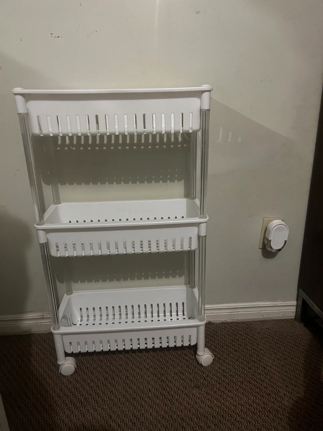 White 3-Tier Rolling Storage Cart