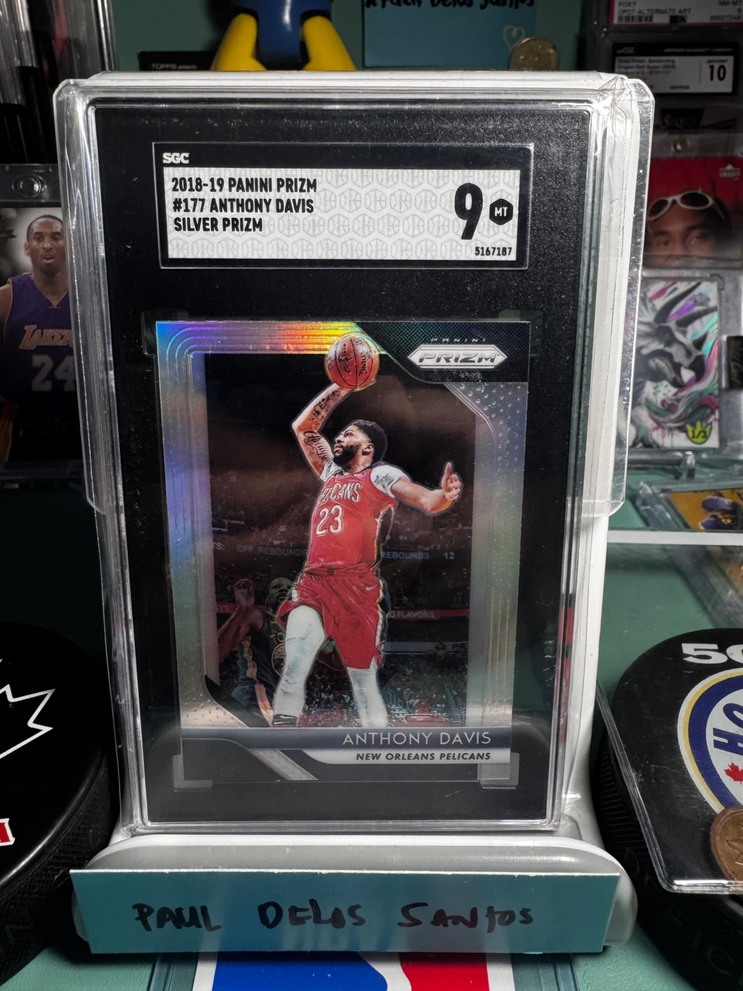 2018-19 Panini Prizm #177 Anthony Davis Silver Prizm SGC 9 Mint