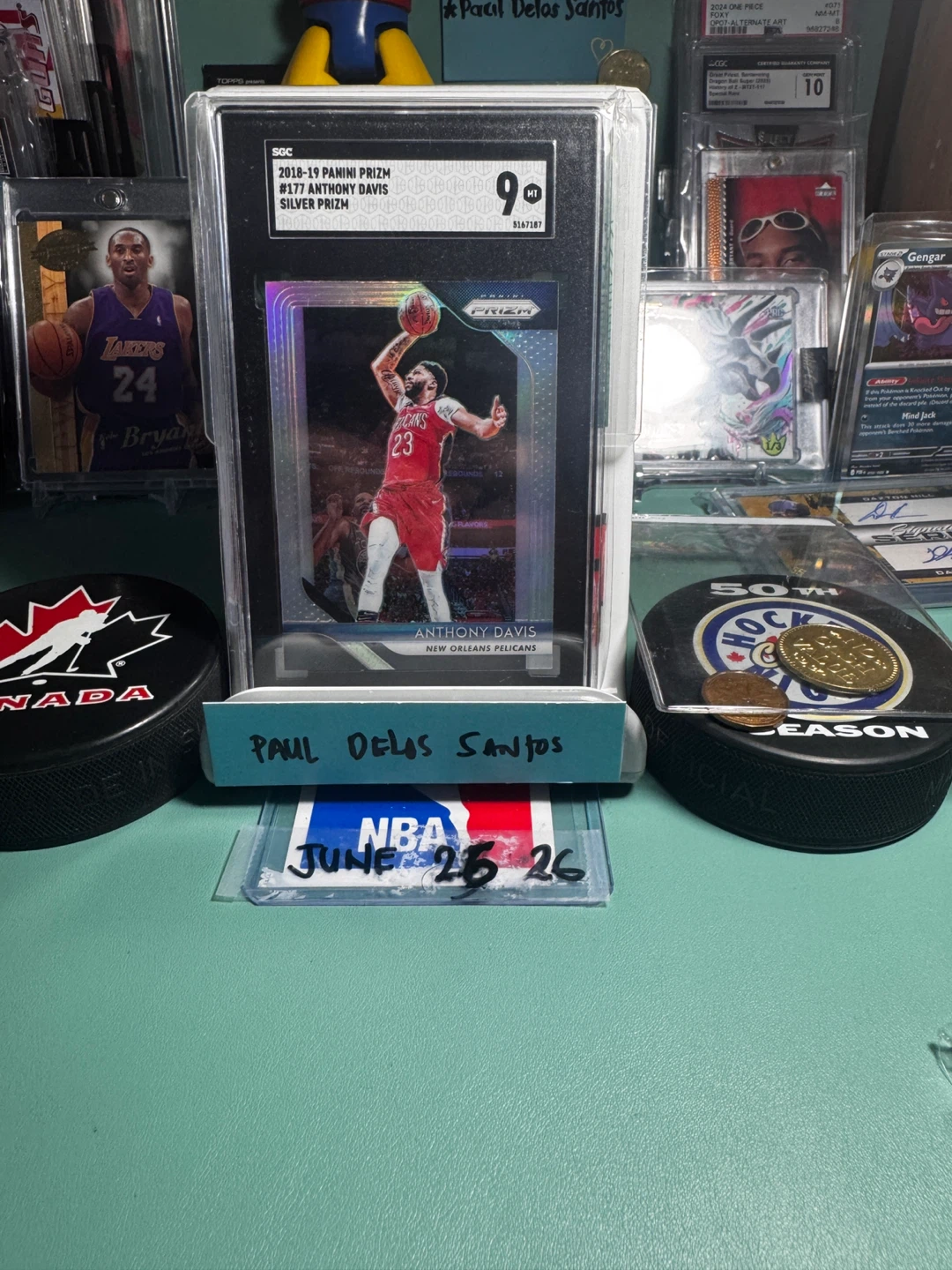 2018-19 Panini Prizm #177 Anthony Davis Silver Prizm SGC 9 Mint - photo 2