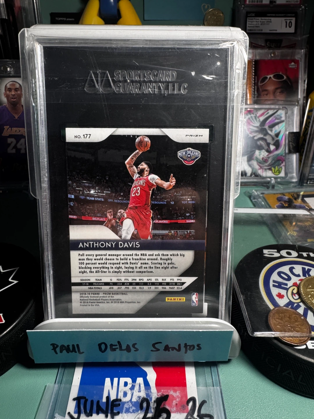 2018-19 Panini Prizm #177 Anthony Davis Silver Prizm SGC 9 Mint - photo 3