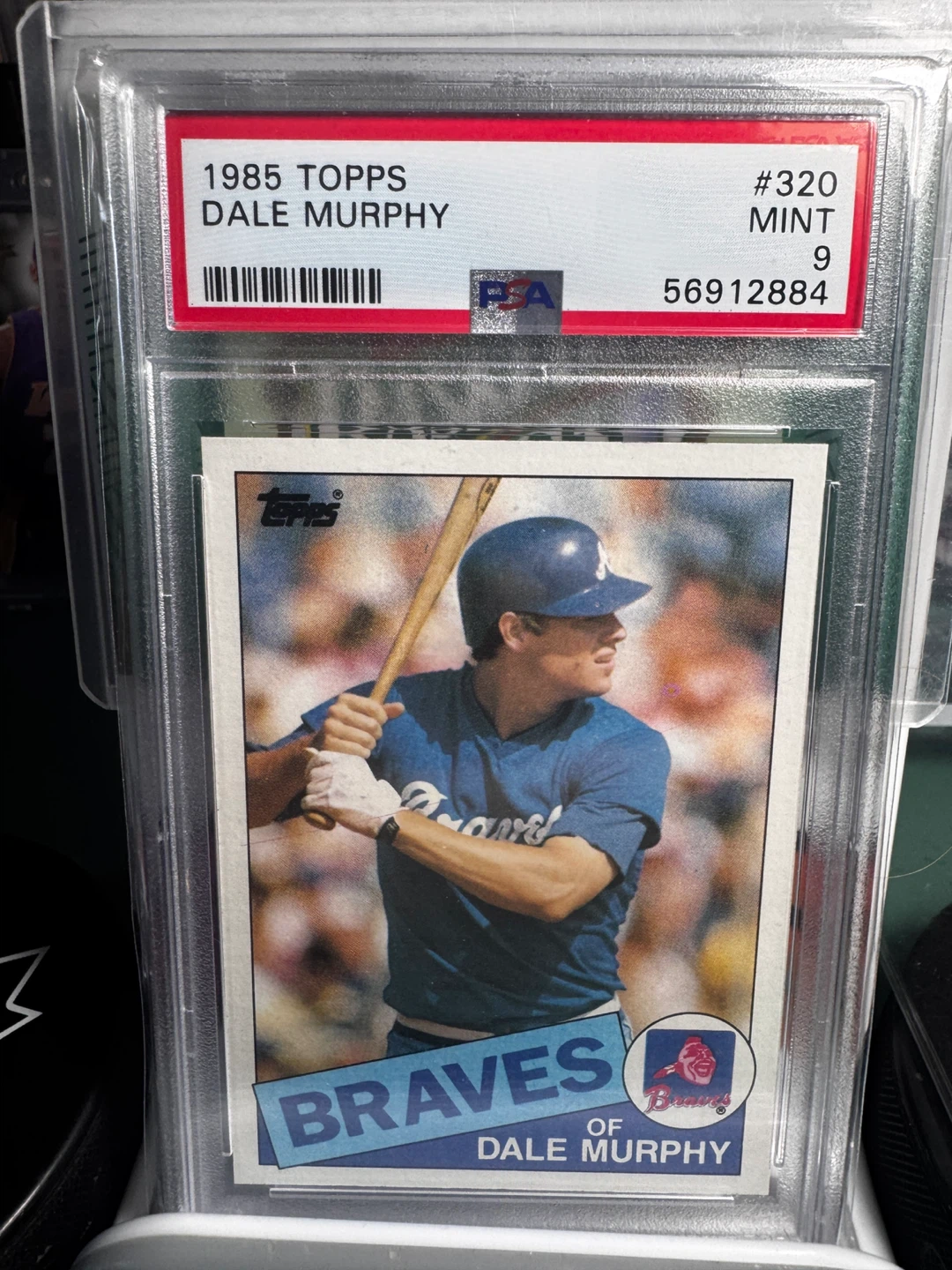 1985 Topps Dale Murphy Baseball Card - PSA 9 Mint