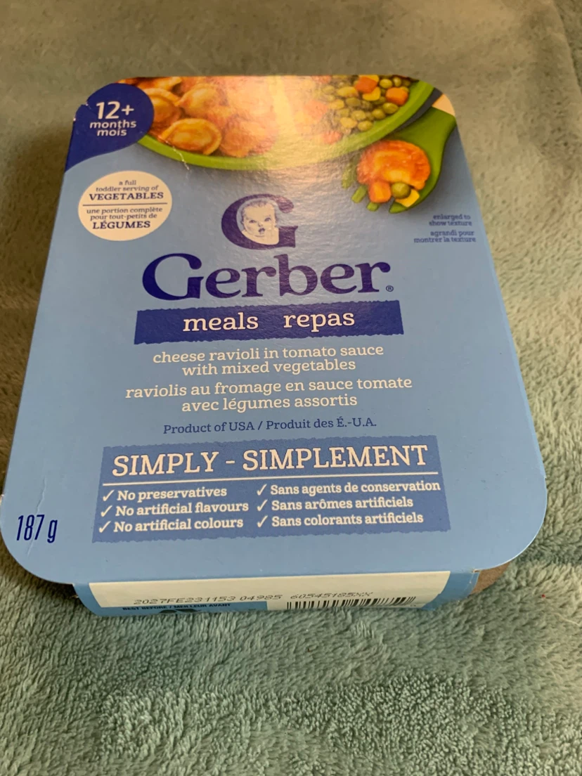 Gerber Cheese Ravioli with Mixed Vegetables Meal - 187g