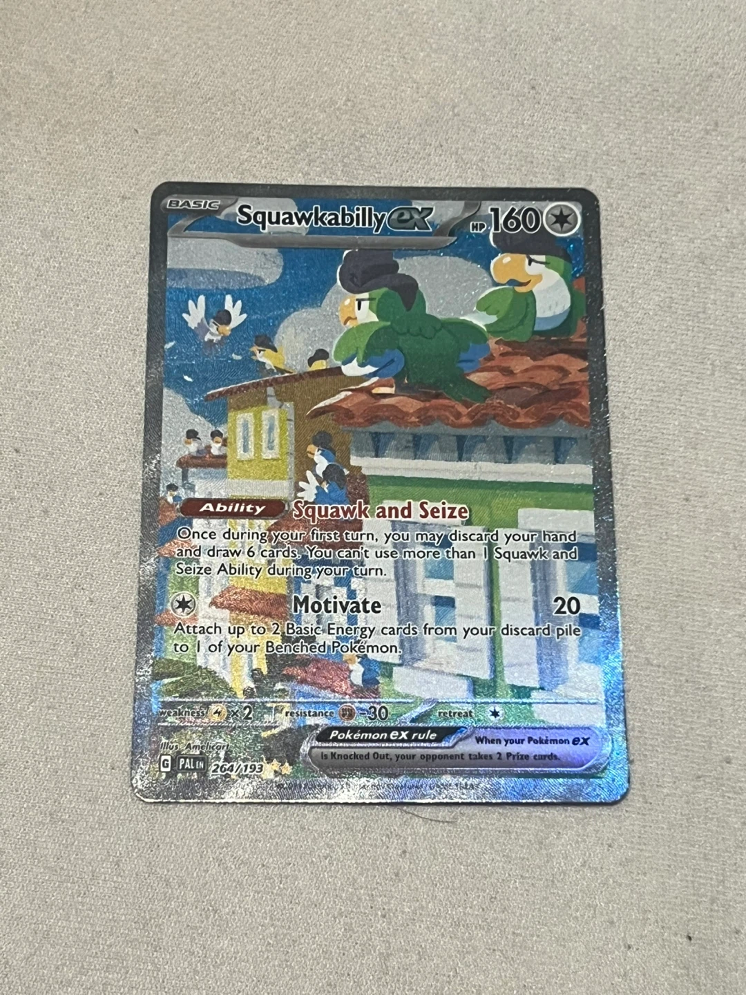 Pokémon Squawkabilly EX Card 264/193
