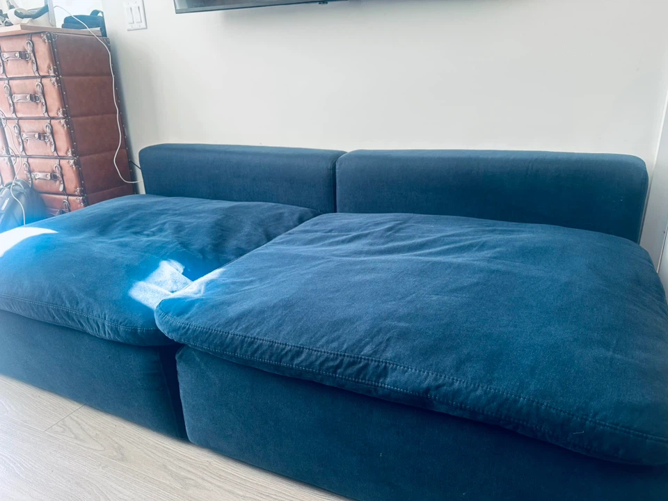 Blue modular sofa section