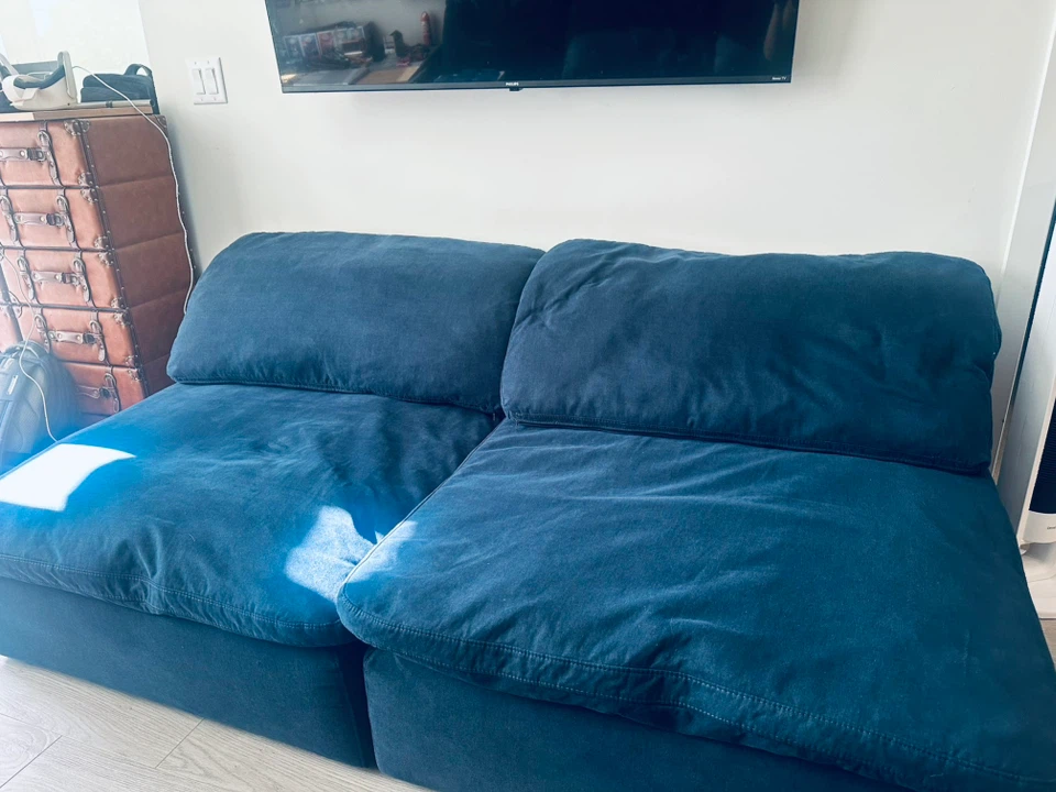 Blue modular sofa section - photo 3