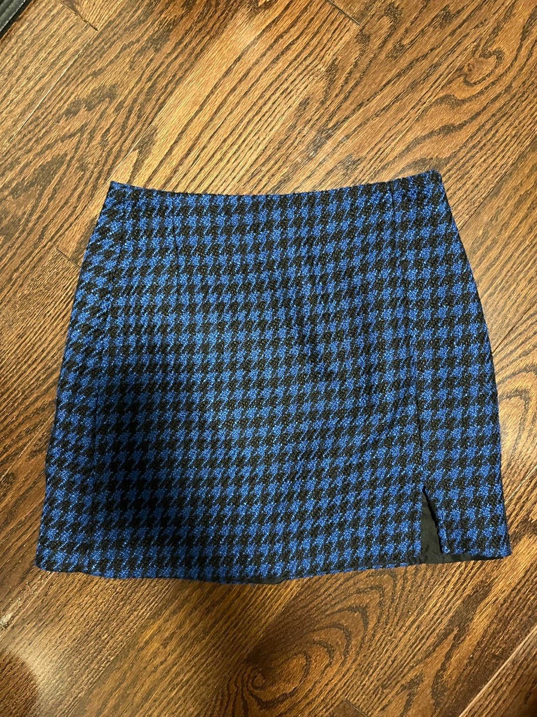 Dynamite Blue Houndstooth Cropped Jacket Size P/S - photo 3