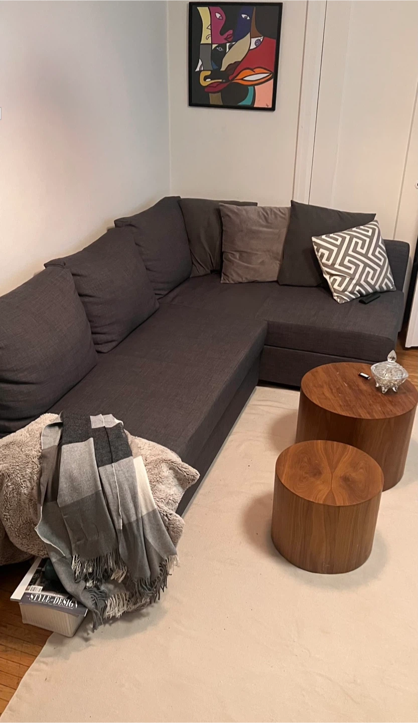 Dark Grey Reversible Sectional Sofa