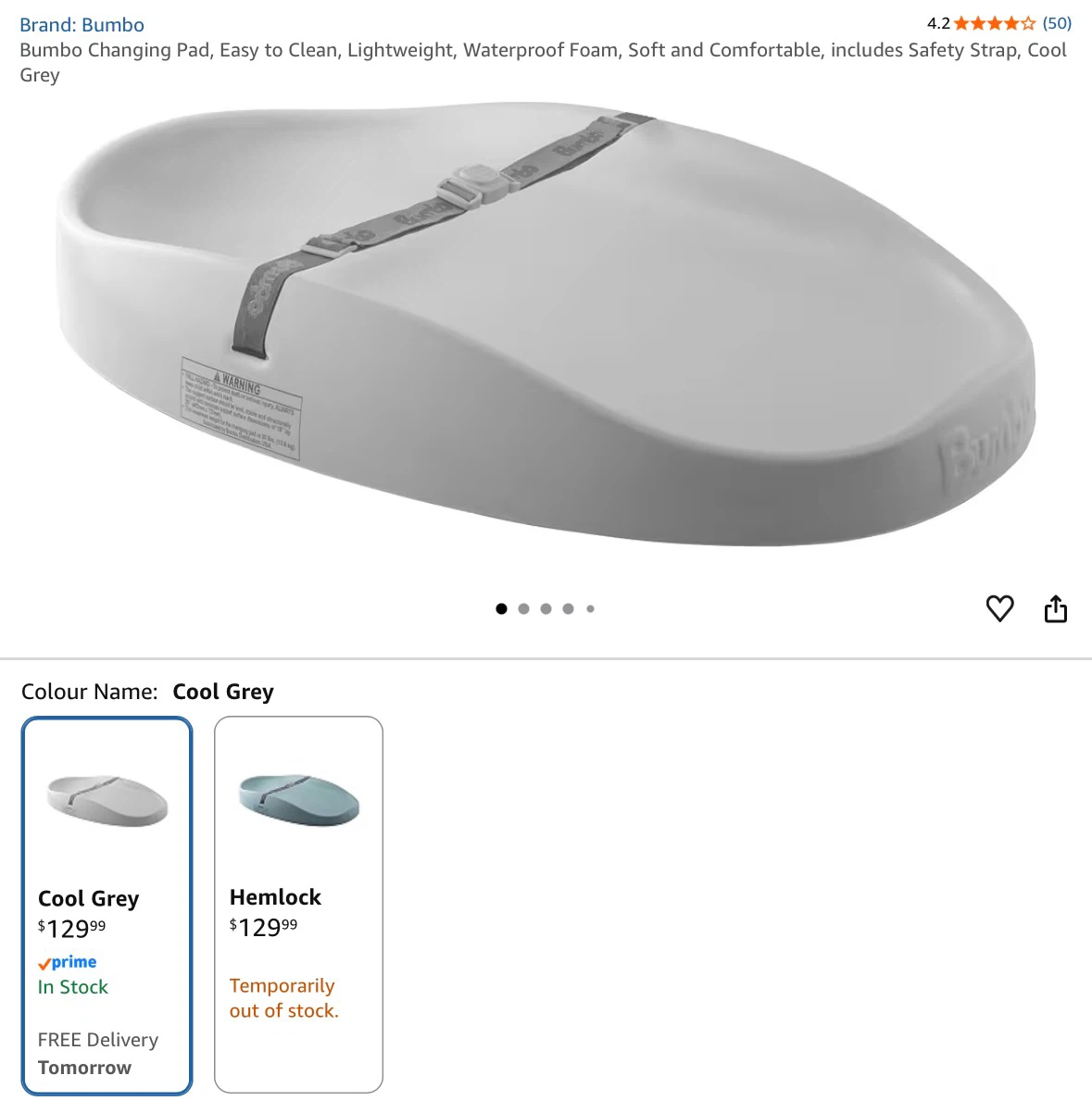 Bumbo Changing Pad - Cool Grey - photo 3