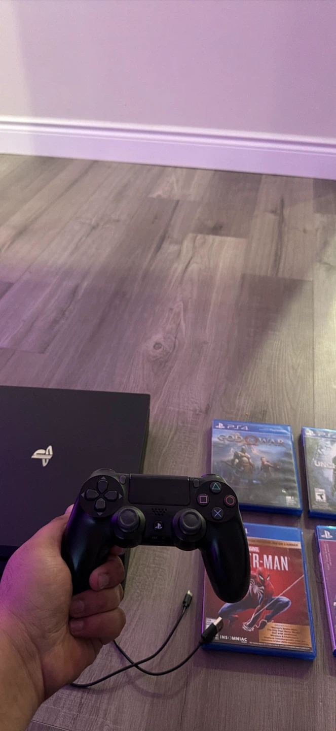 Sony PlayStation 4 Pro Console with Games and Controller - photo 4