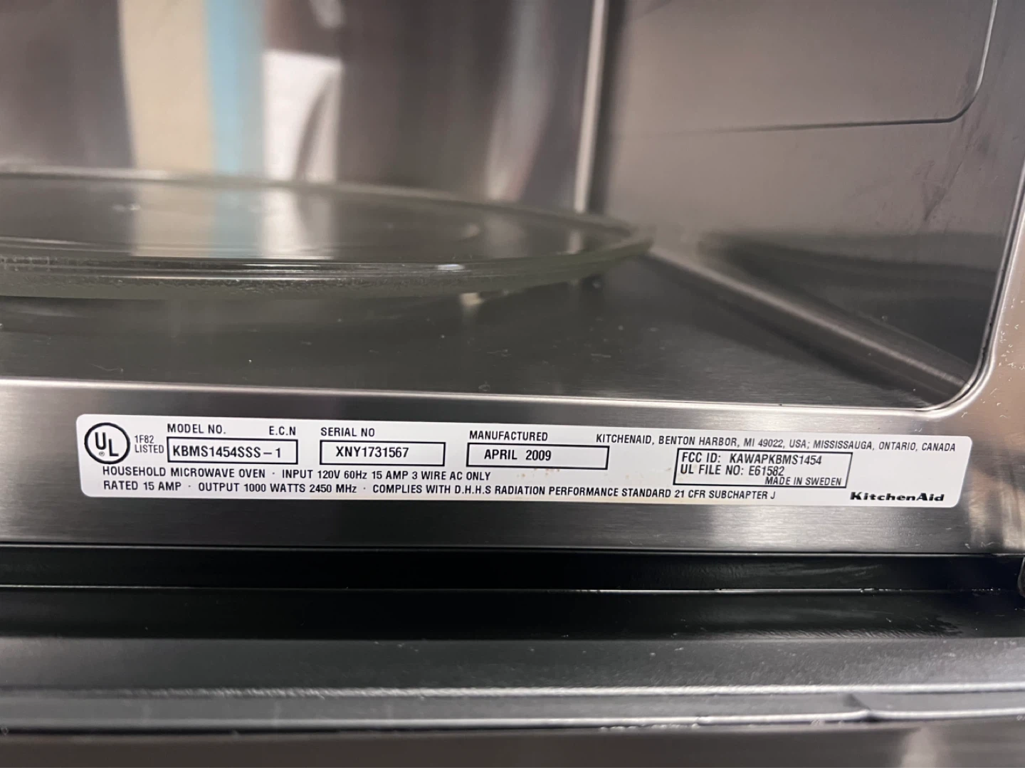 KitchenAid Household Microwave Oven KBMS1454SSS - photo 4