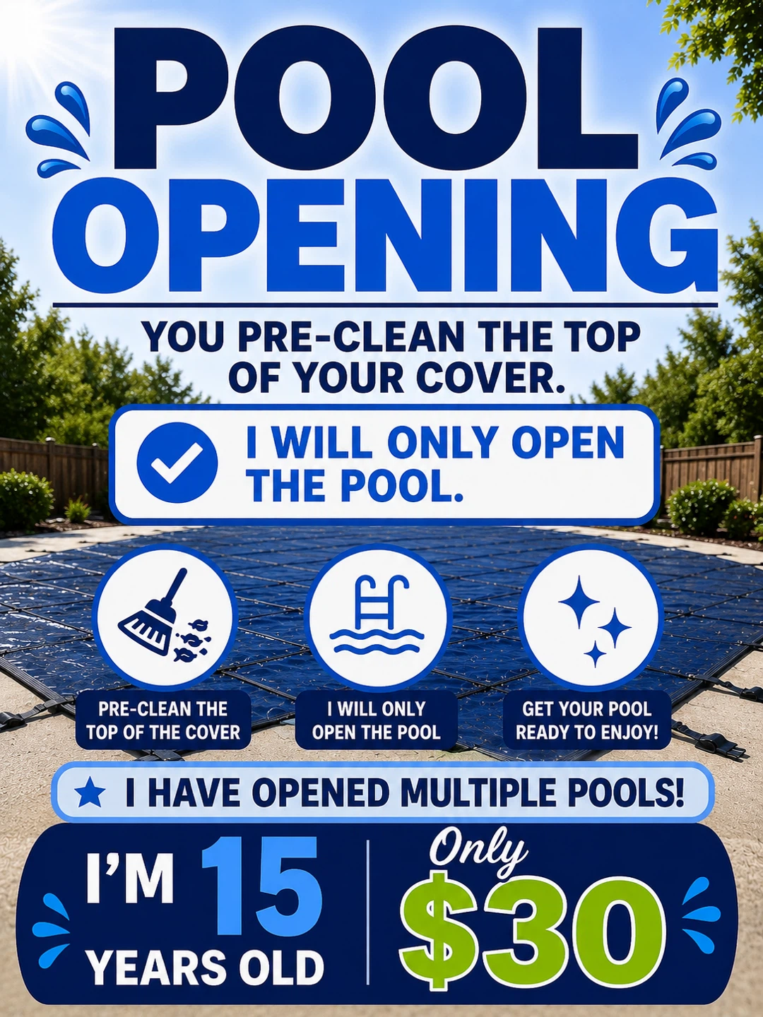 Pool Opening Service - $30