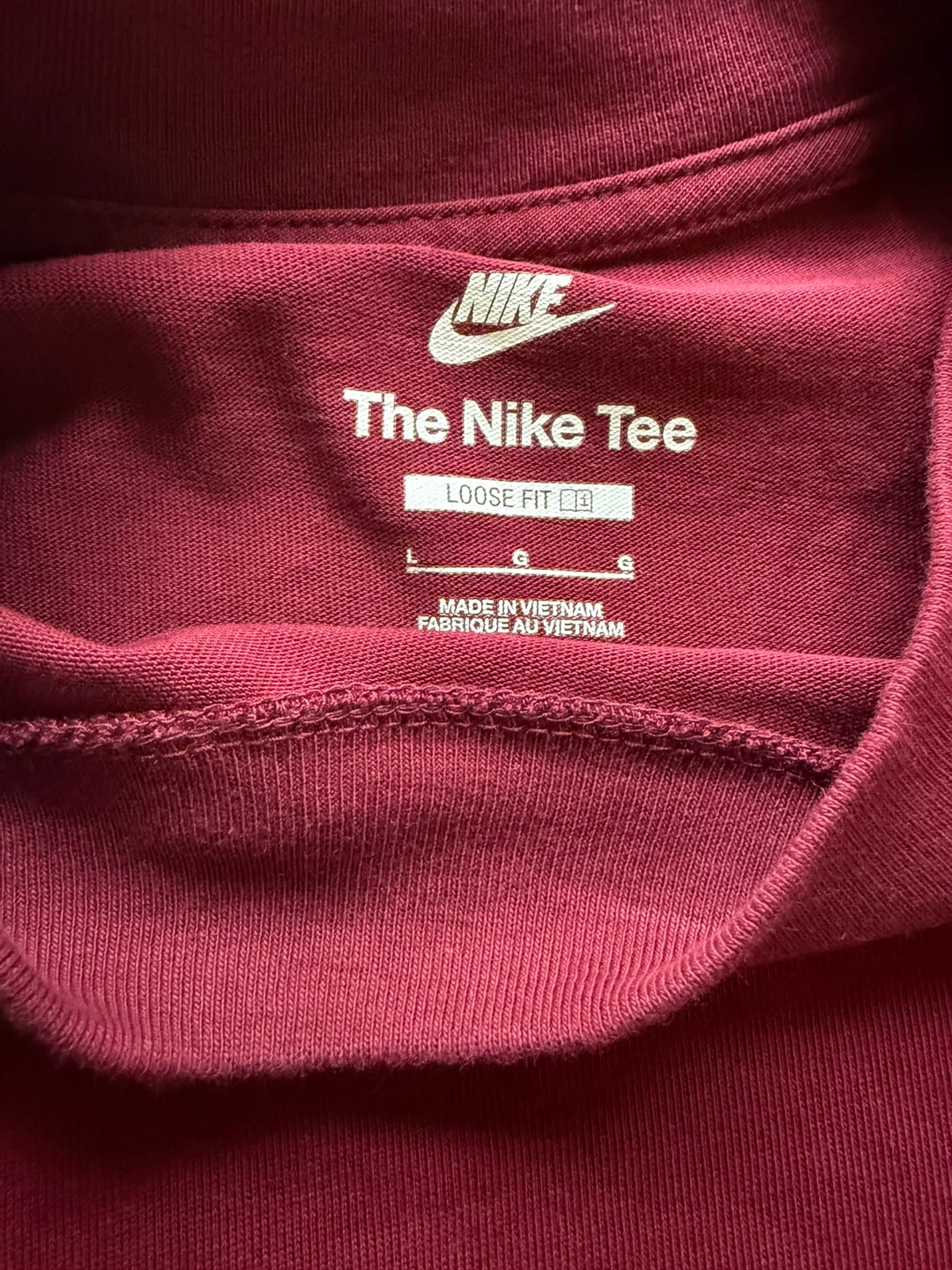 Nike The Nike Tee Loose Fit Long Sleeve Shirt Burgundy Large - photo 3