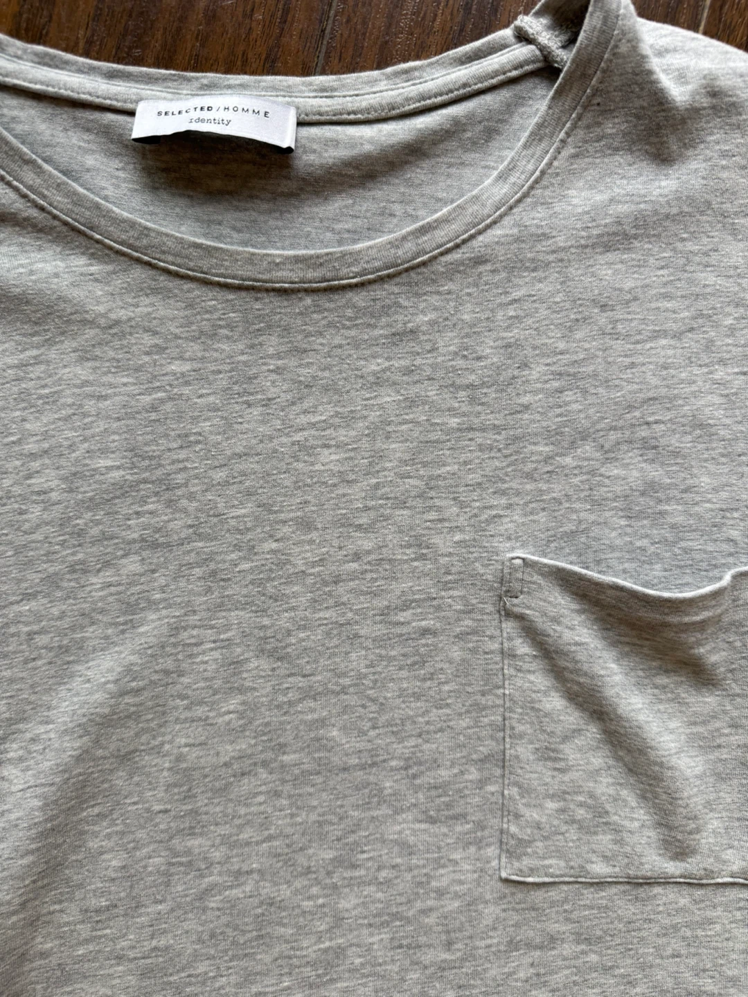 Selected Homme grey long-sleeve t-shirt with pocket - photo 2