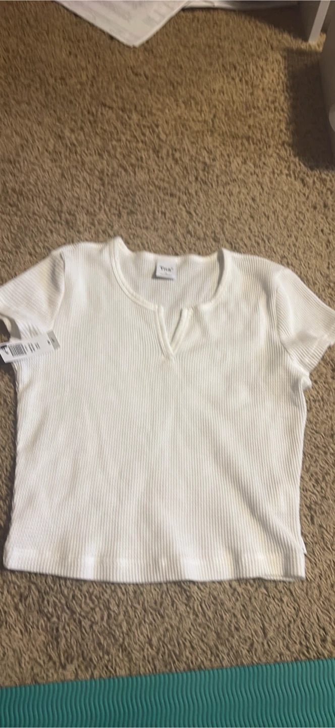 Tna White Waffle Knit Cropped Top - photo 2