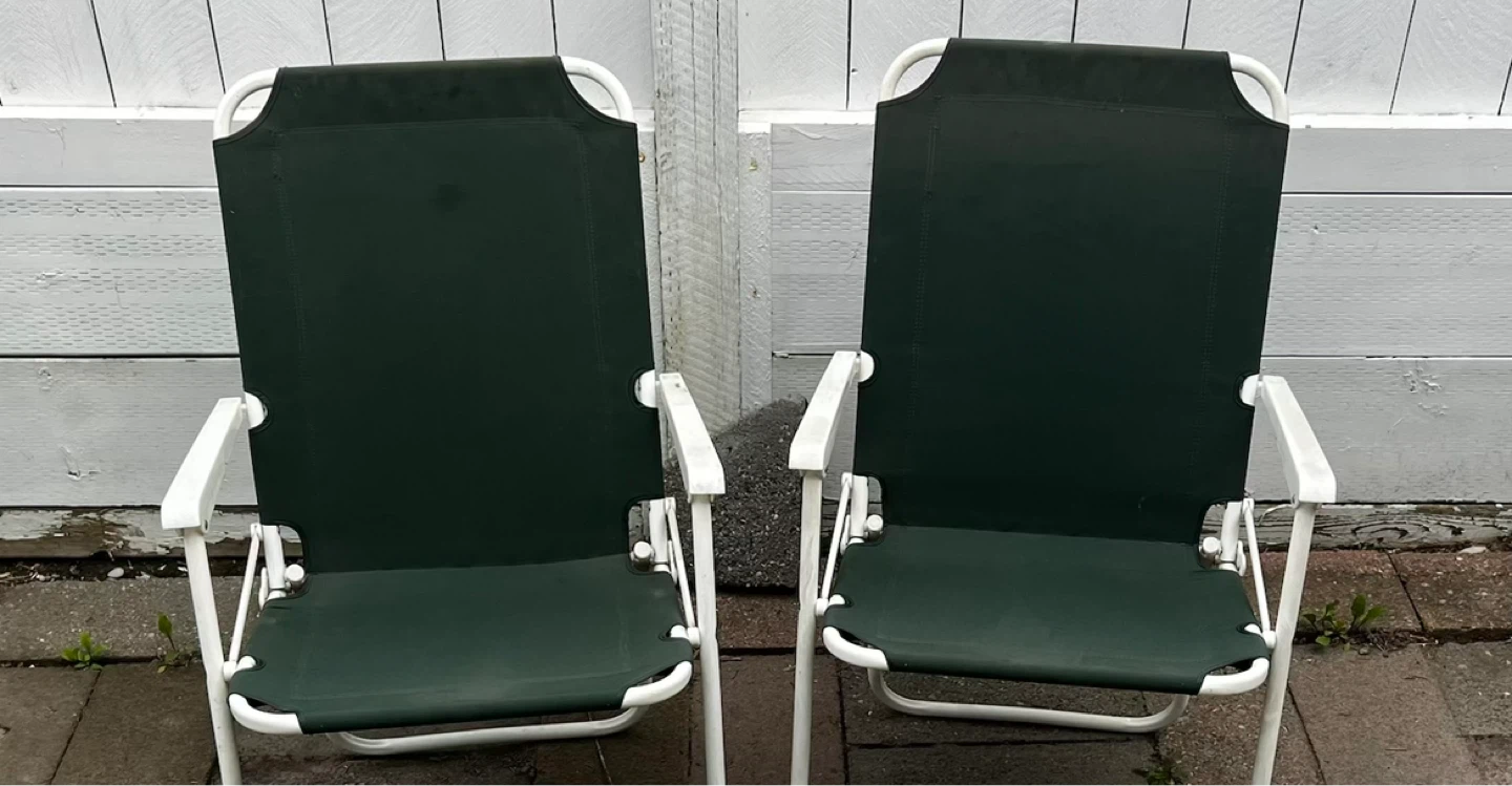 2 Green Foldable Chairs - photo 2