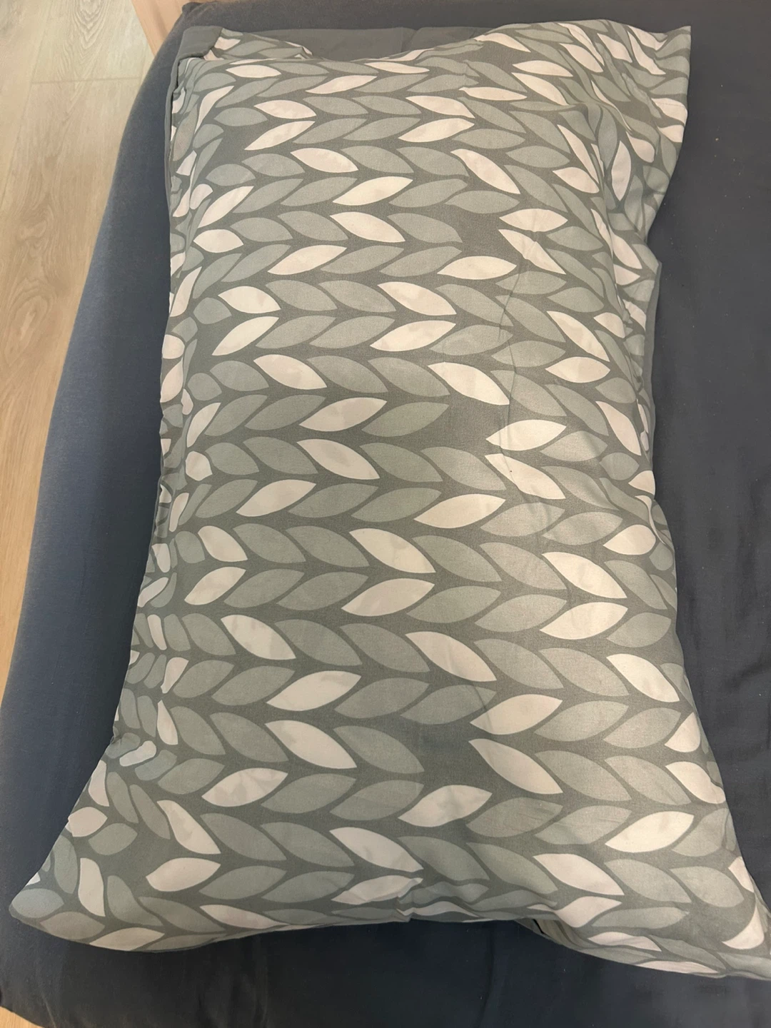 Grey Leaf Pattern Duvet Cover Set - photo 3