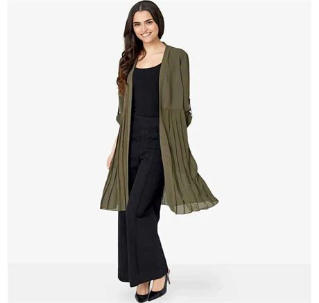 Nina Leonard Womens 3/4 Sleeve Texture Chiffon Cardigan sz S