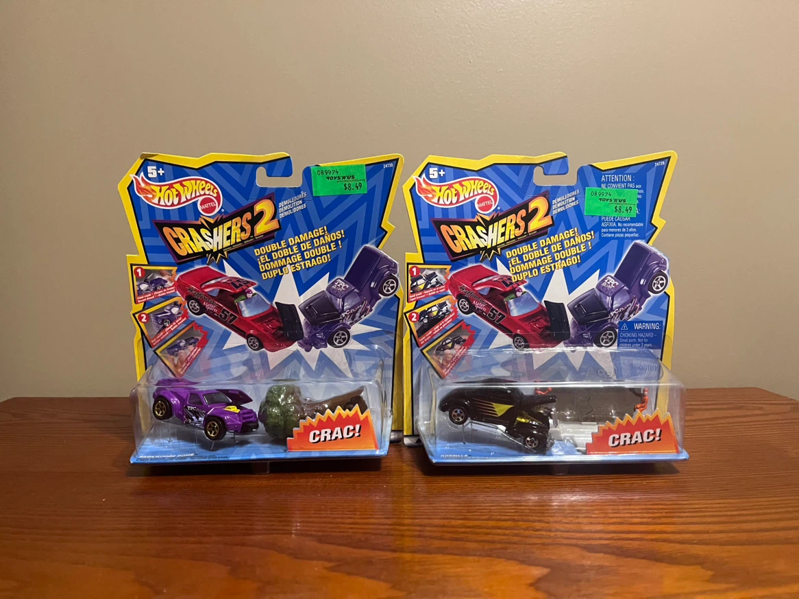 VINTAGE (1999) HOT WHEELS CRASHERS 2 DOUBLE DAMAGE SETS