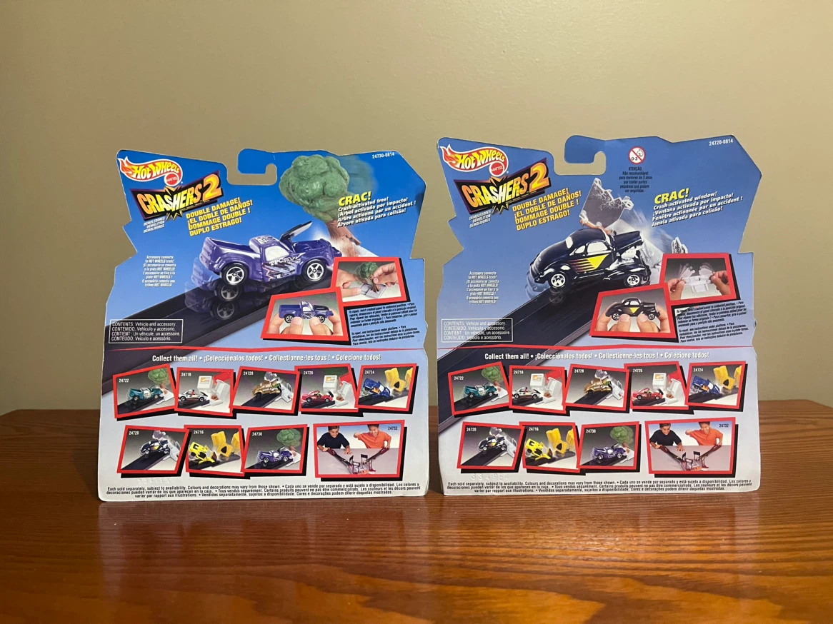 VINTAGE (1999) HOT WHEELS CRASHERS 2 DOUBLE DAMAGE SETS - photo 2