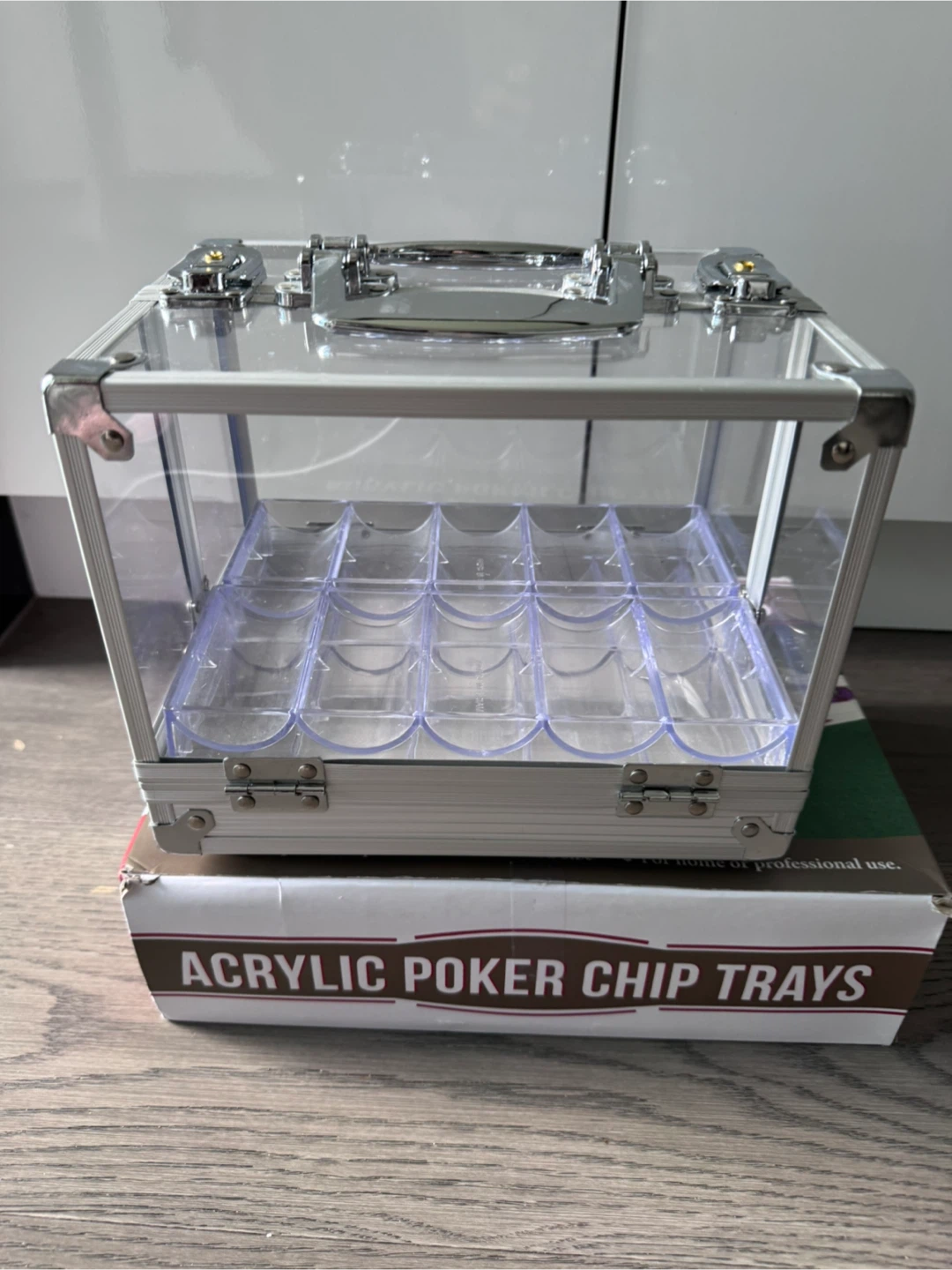 Brand New Acrylic Poker Chip Trays + Aluminum Carrying Case - photo 5