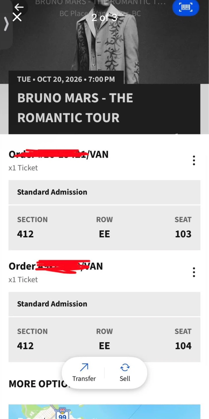 Bruno Mars Tickets x2 - photo 2