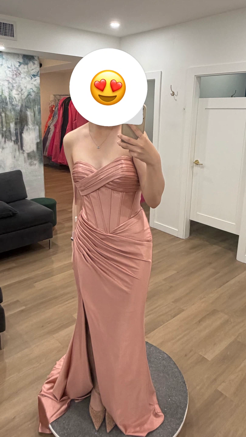 Strapless Corset Maxi Dress with Slit