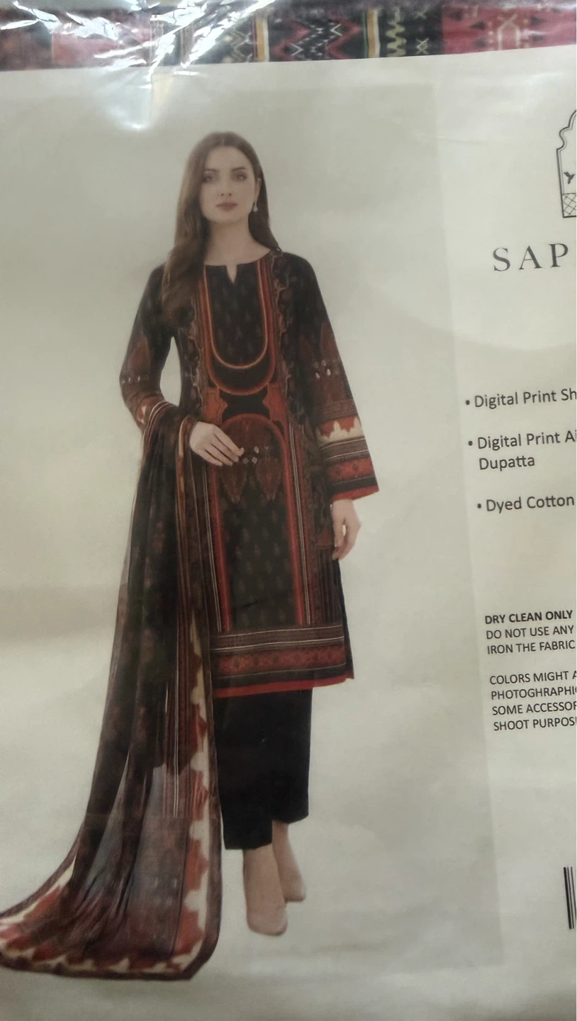 Sapphire Digital Print Cotton 3 Piece Suit