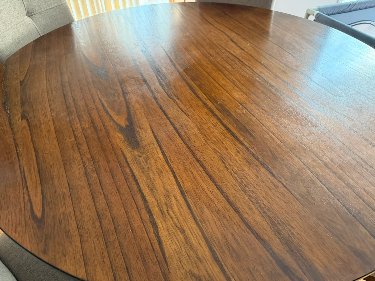 Round Wooden Dining Table with 3 chairs - photo 2