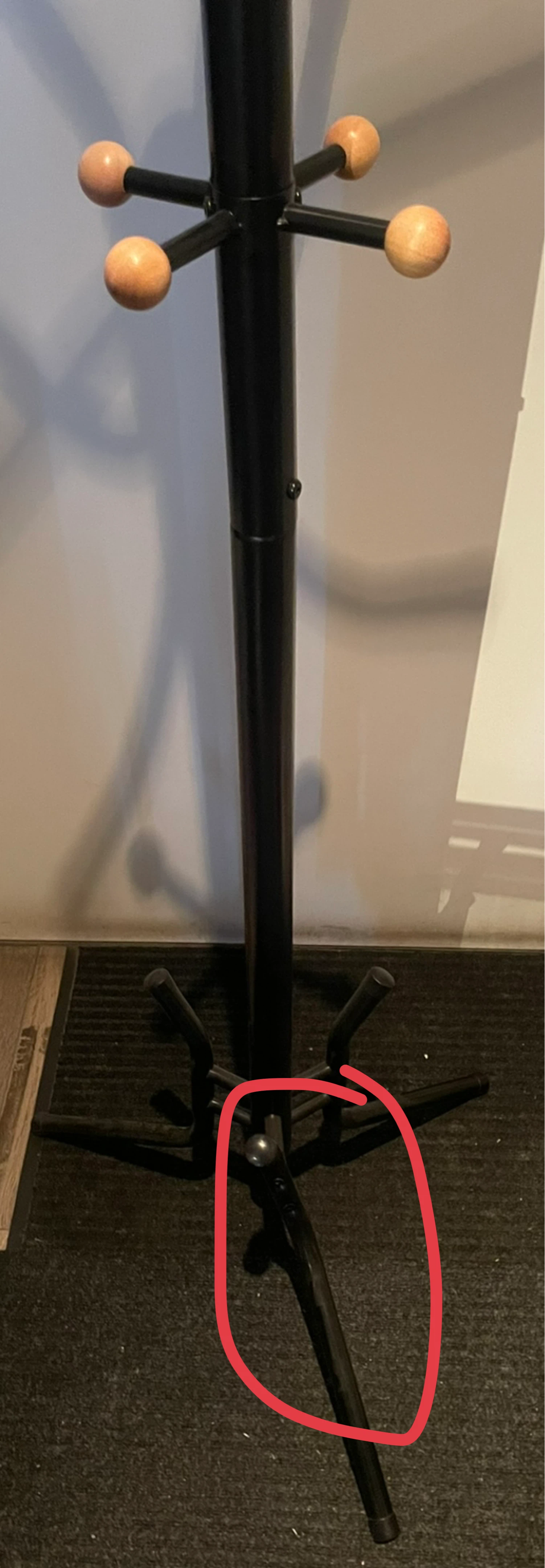 Black Standing Coat Rack with Wooden Knobs - photo 3