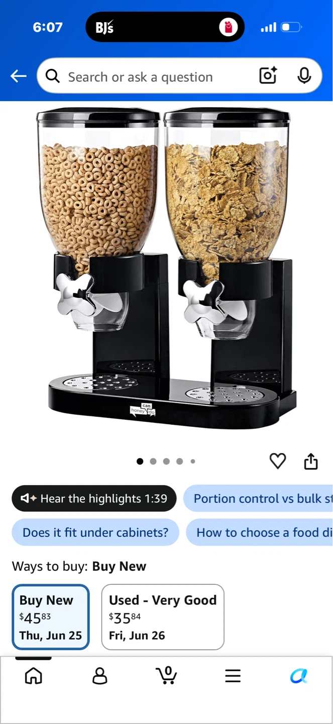 Double Cereal Dispenser