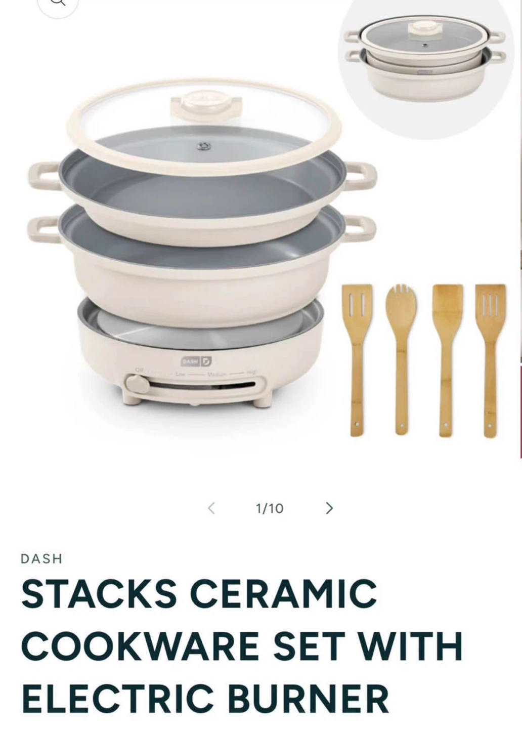 Dash Stacks Ceramic Cookware Set with Electric Burner