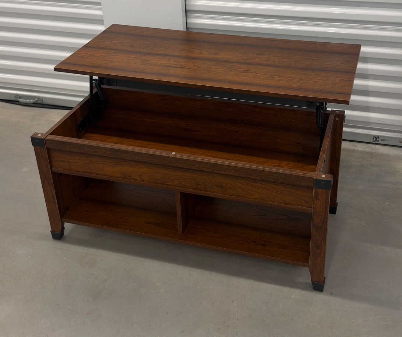 Lift Top Coffee Table with Hidden Storage & Open Shelves - photo 2