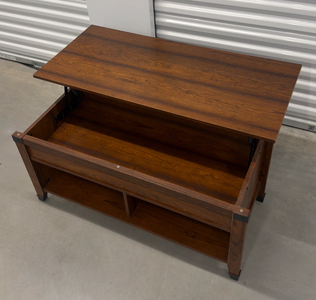 Lift Top Coffee Table with Hidden Storage & Open Shelves - photo 5