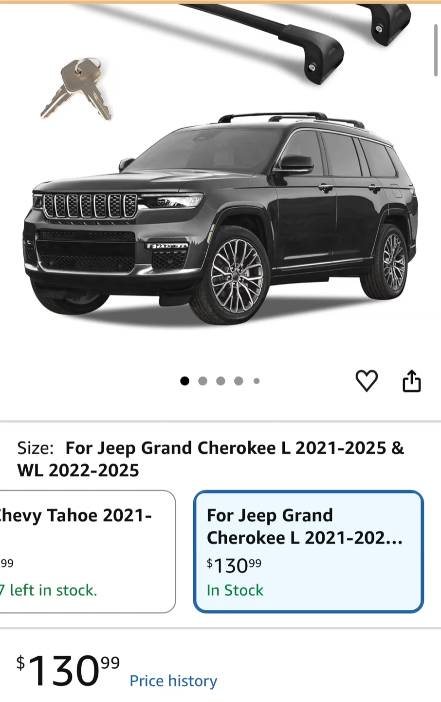 Loavfio Roof Rack Cross Bars for Jeep Grand Cherokee - photo 2