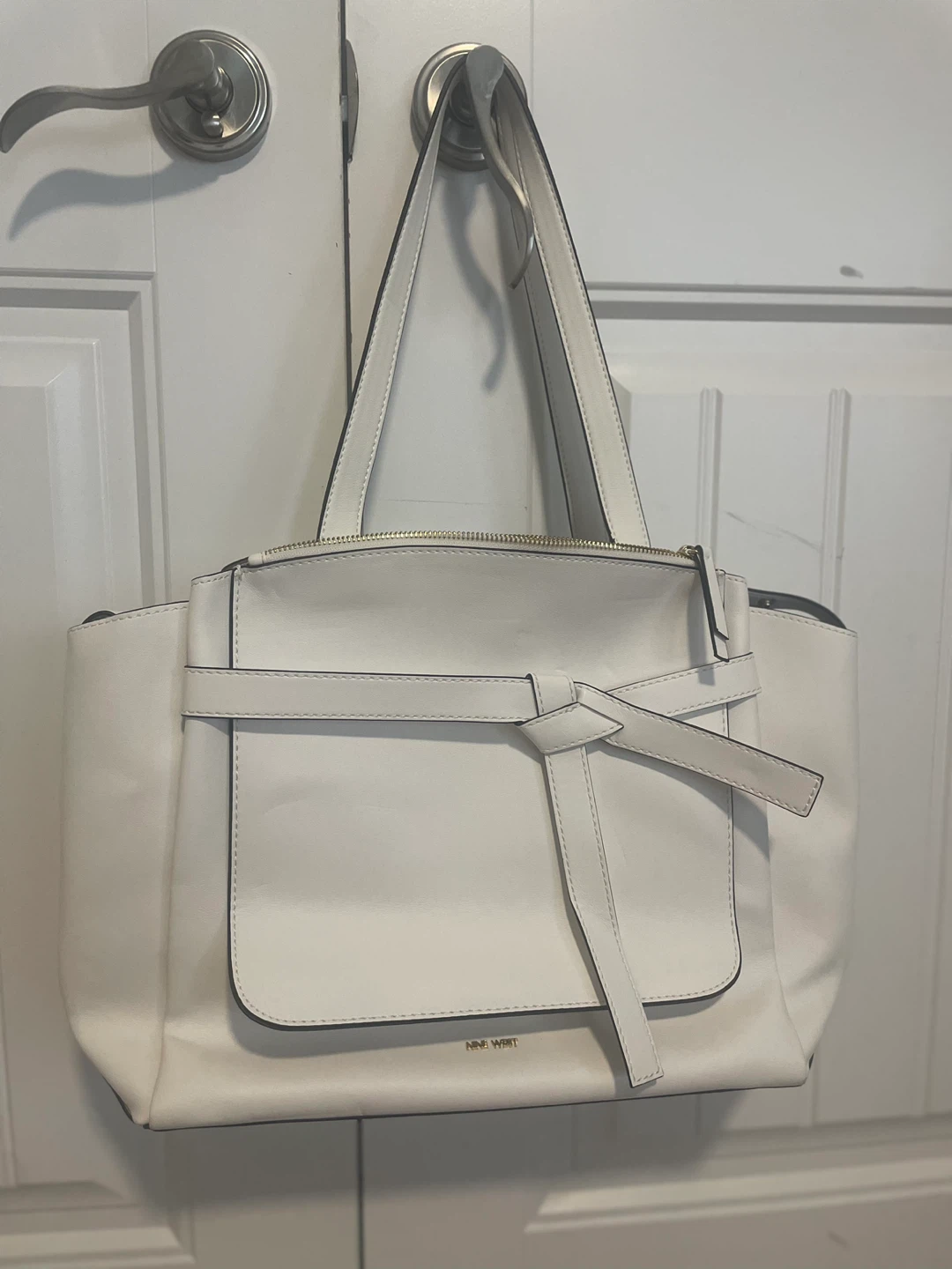 Nine West White Tote Bag