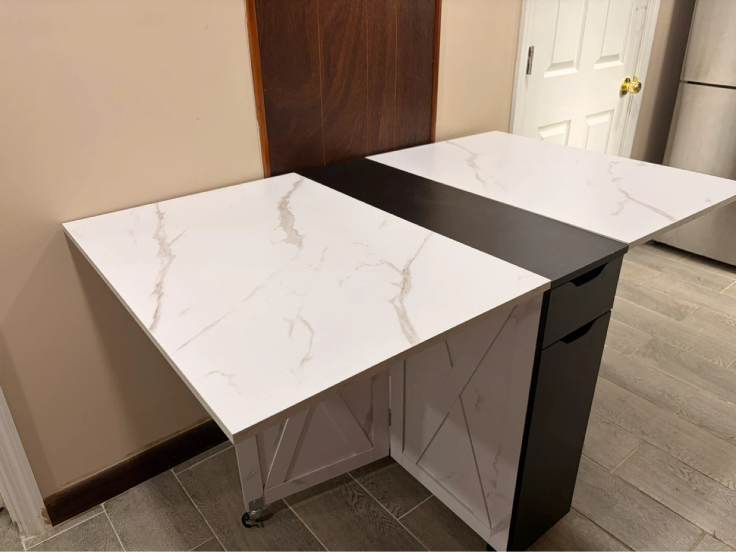 Drop Leaf Dining Table with Storage - photo 3